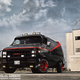 Illustration for article titled Photoshoot with KITT From Knight Rider And The A Team Van